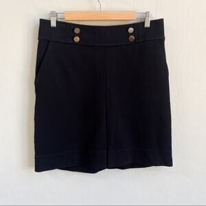 Ann Taylor Black Gold Button‎ Skirt 10